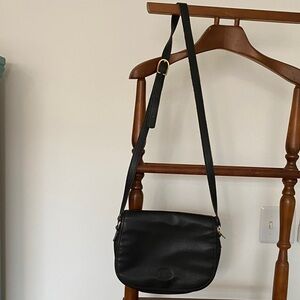 Longchamp Black Leather Crossbody Bag
